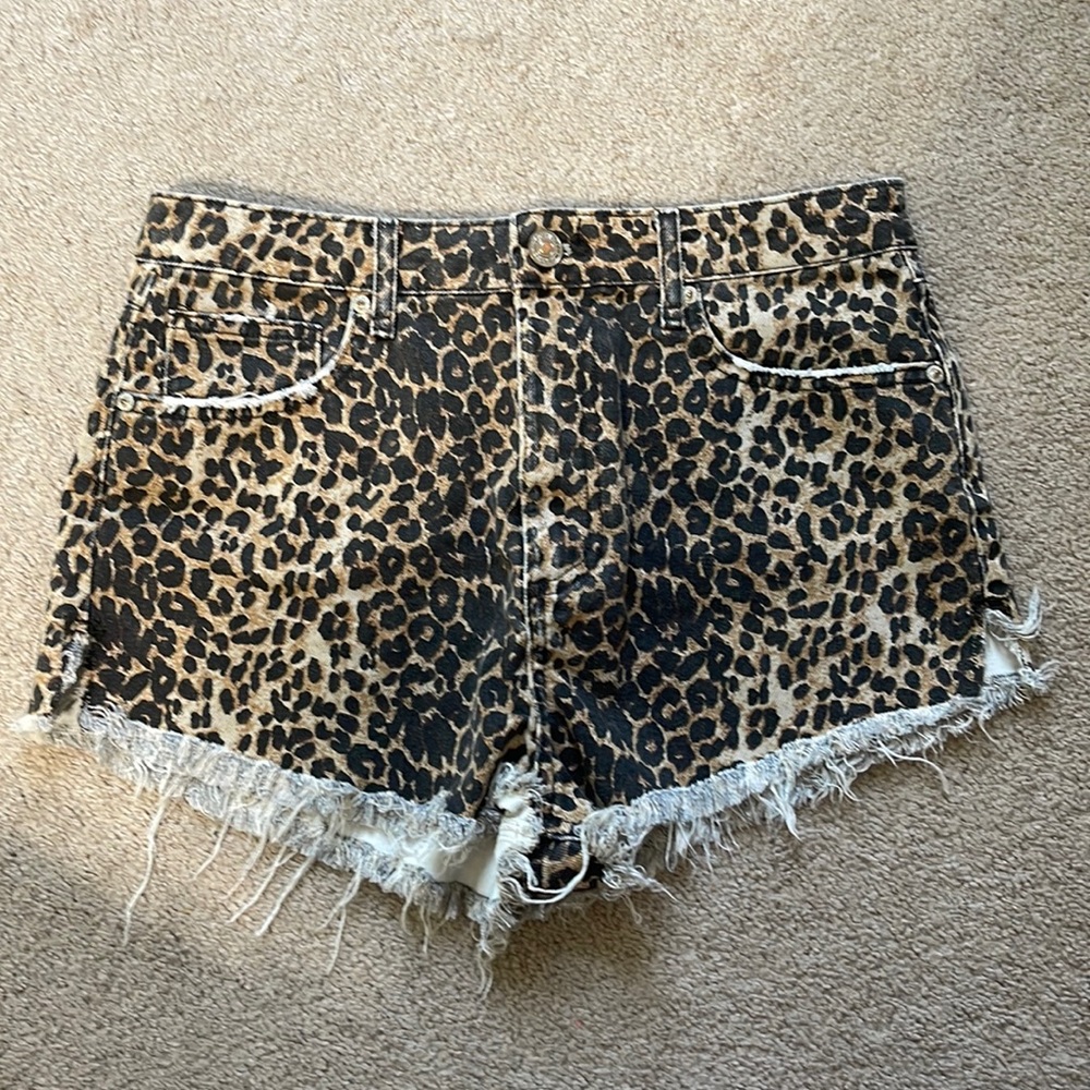 Cheetah Jean Shorts